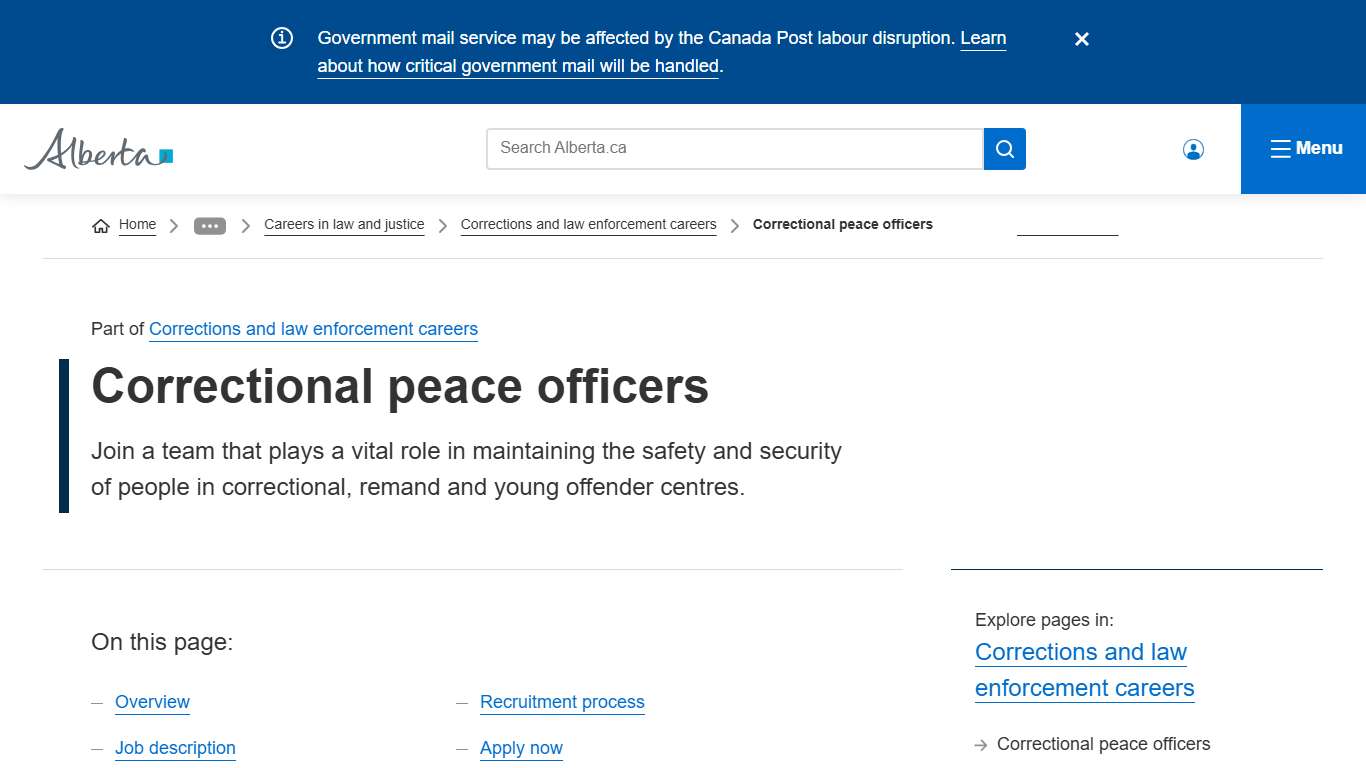 Correctional peace officers Alberta.ca